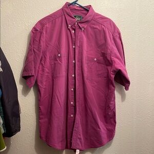 Woolrich Pink Casual Button Down Shirt Short Sleeve